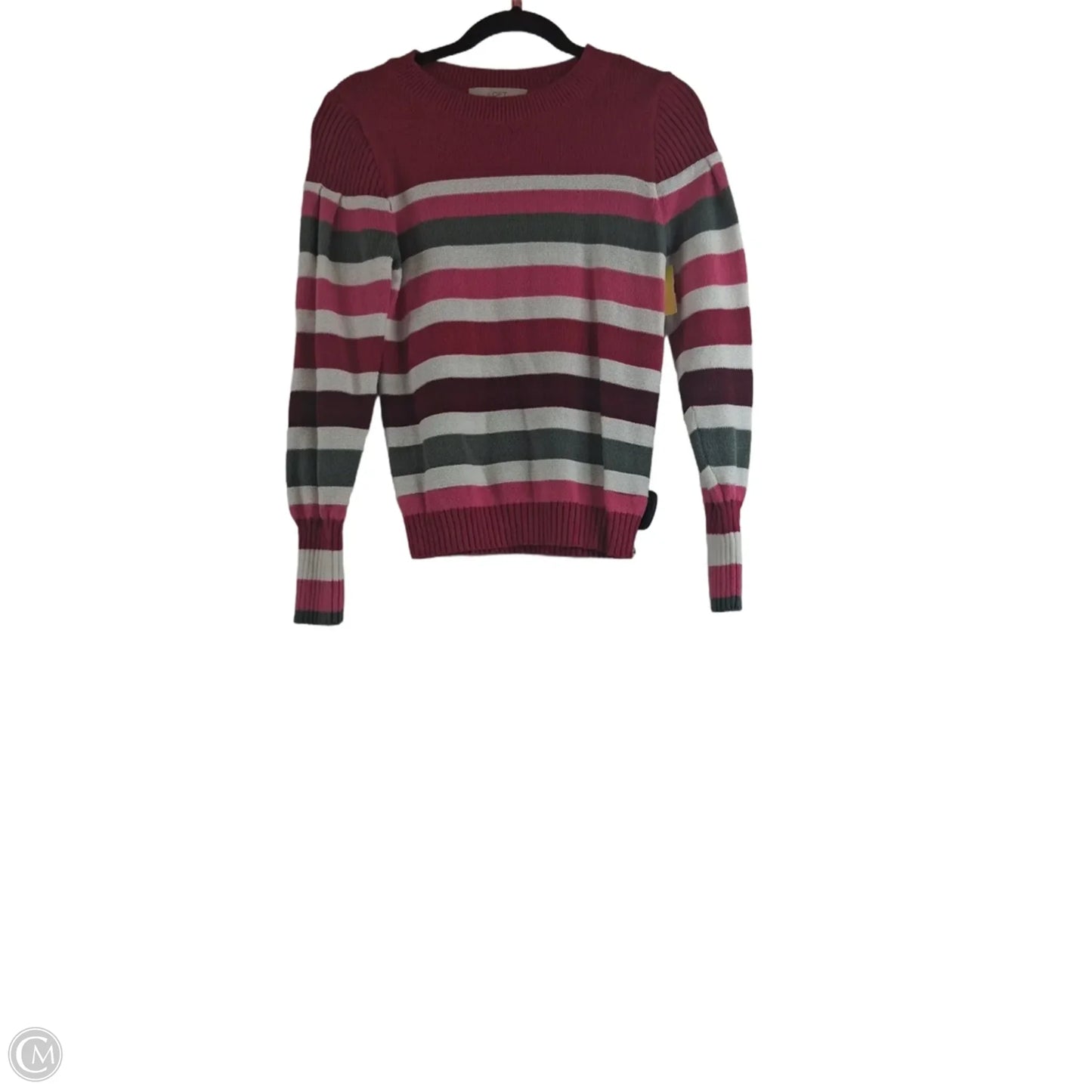 Sweater By Loft In Pink & White, Size: S