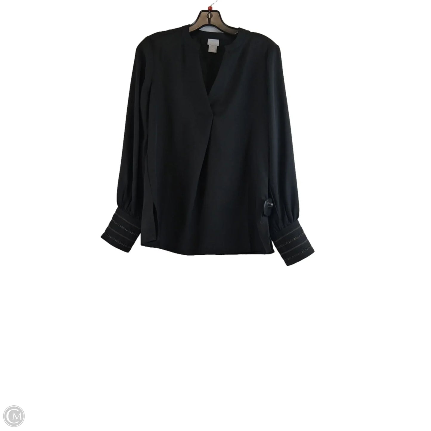 Top Long Sleeve By Chicos In Black & Cream, Size: S