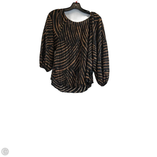 Top Long Sleeve By Chicos In Black & Brown, Size: S