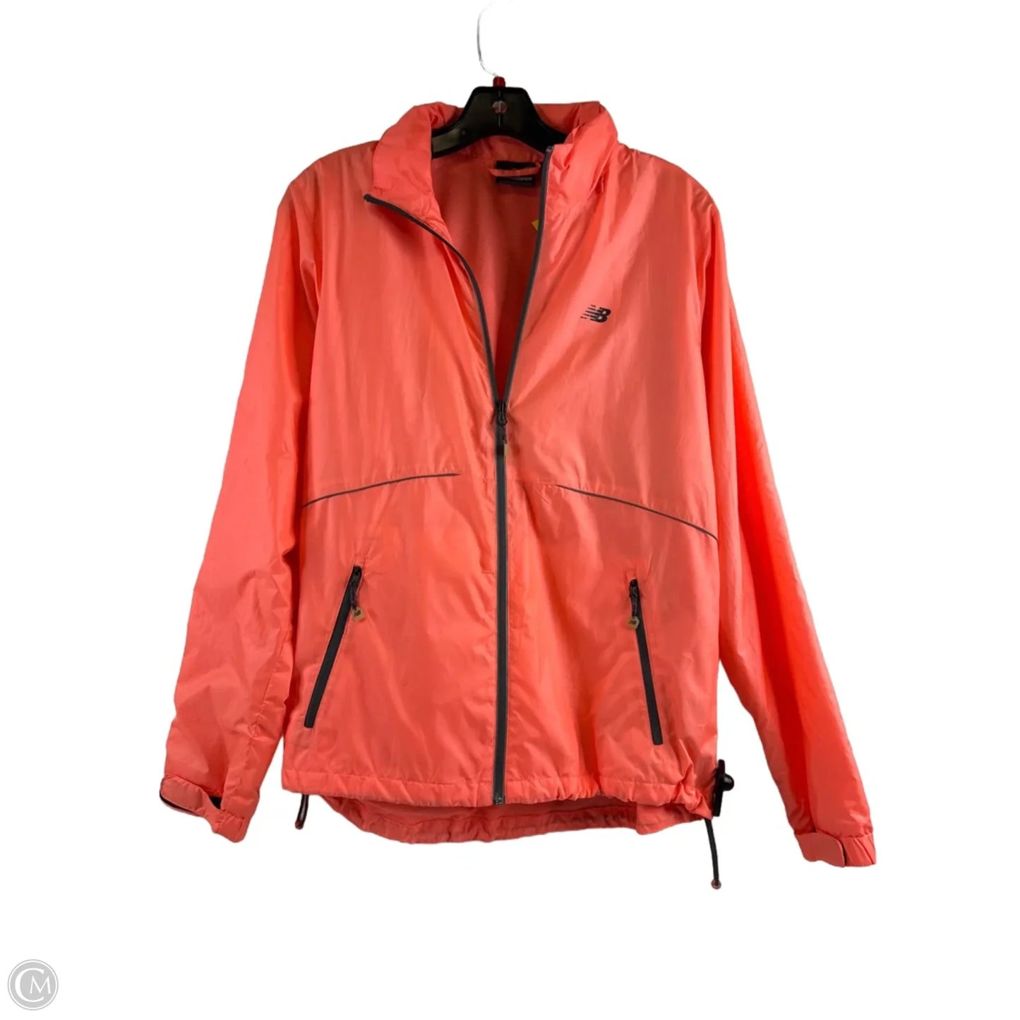 Jacket Windbreaker By New Balance In Orange, Size: L