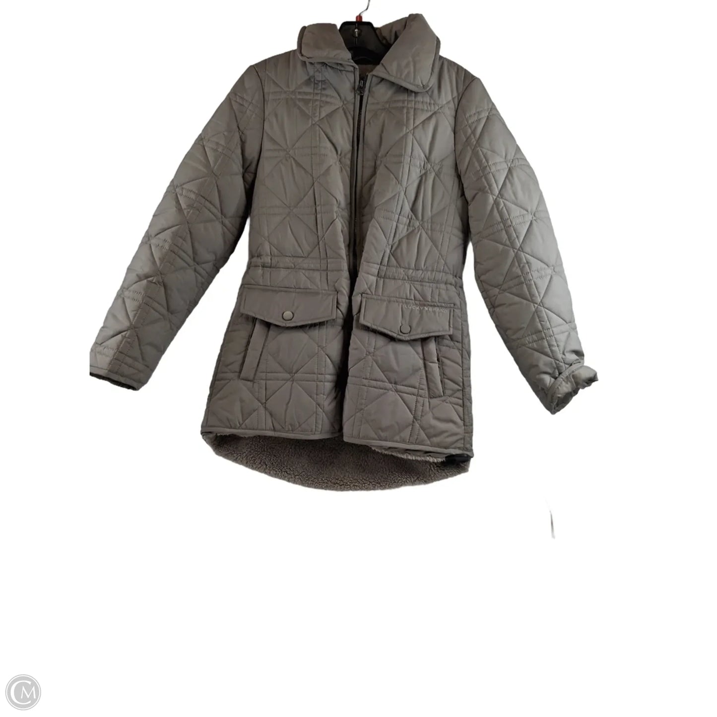 Jacket Puffer & Quilted By Lucky Brand In Tan, Size: Xs
