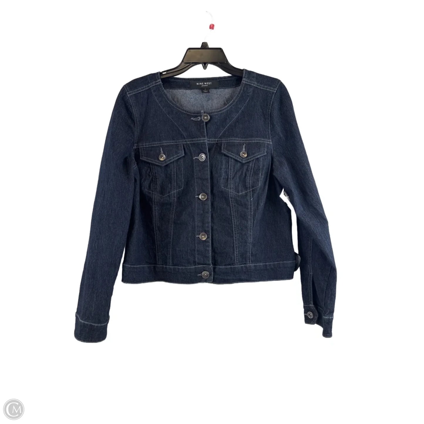 Jacket Denim By Nine West Apparel In Blue Denim, Size: M
