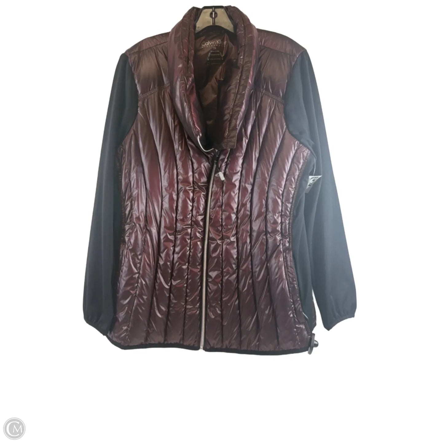 Jacket Puffer & Quilted By Calvin Klein Performance In Maroon, Size: 2x