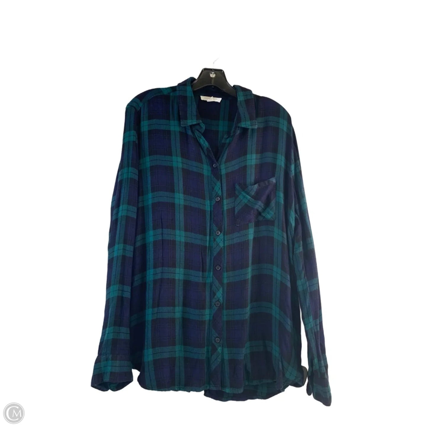 Top Long Sleeve By Beachlunchlounge In Blue & Green, Size: M