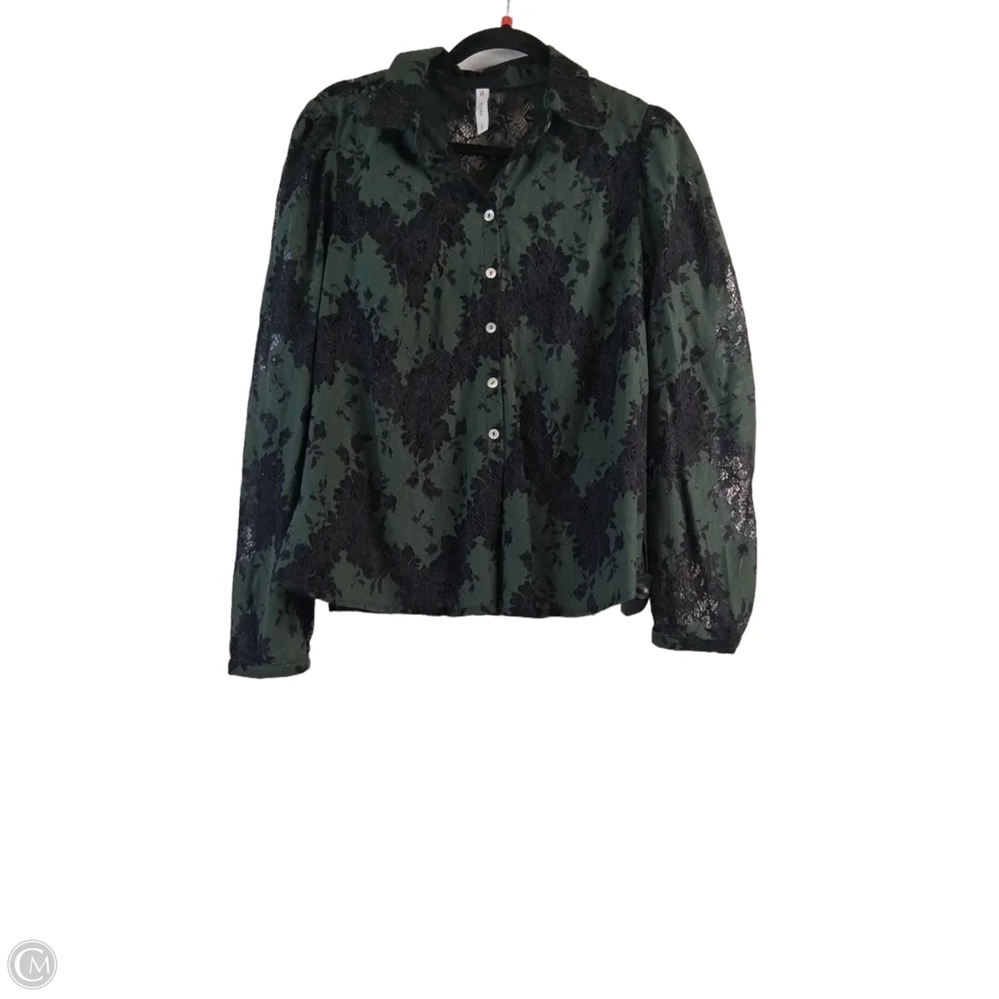 Top Long Sleeve By Clothes Mentor In Black & Green, Size: L