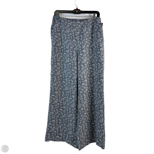 Pants Wide Leg By Chicos In Blue & Grey, Size: 8