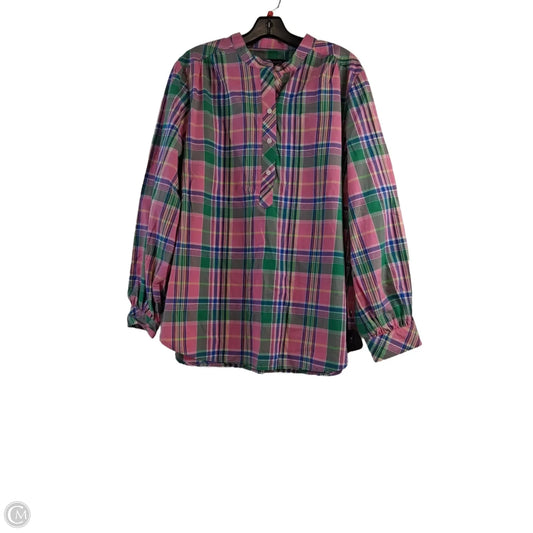 Top Long Sleeve By Tommy Hilfiger In Pink & Purple, Size: Xl