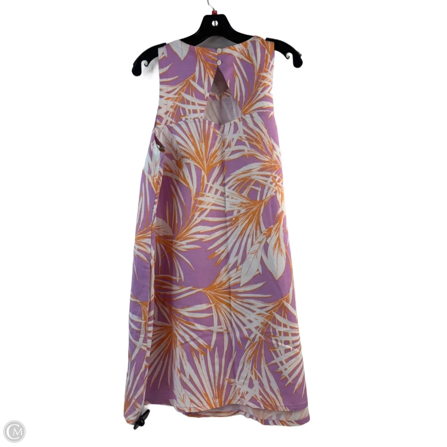 Dress Casual Midi By Loft In Pink & White, Size: L