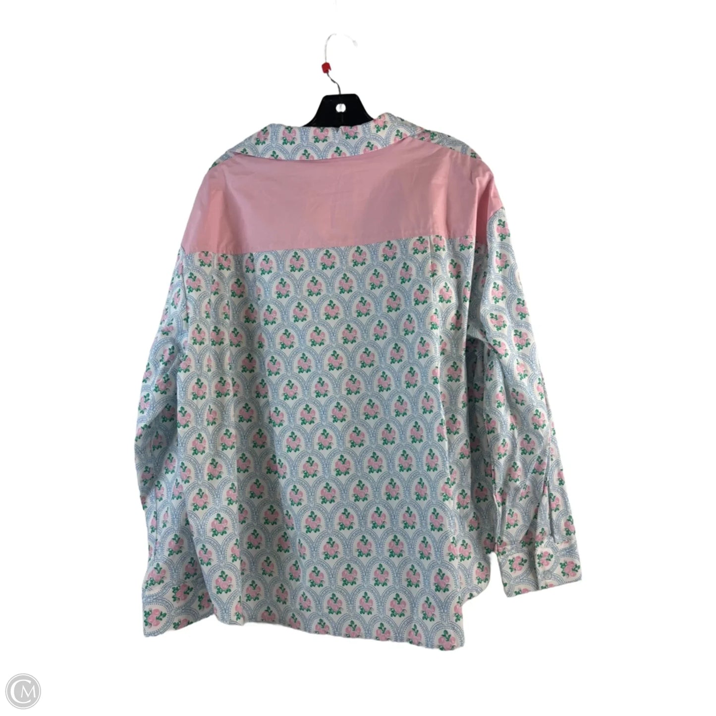 Top Long Sleeve By Peach Love Cream California In Blue & Pink, Size: L