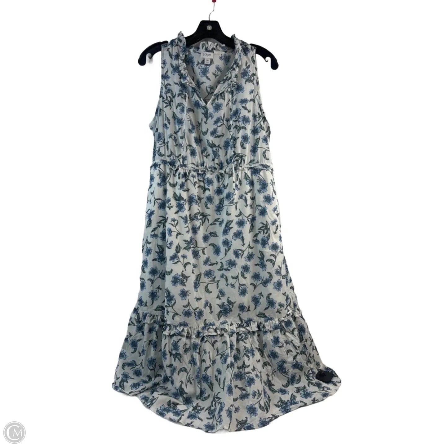 Dress Casual Midi By J. Crew In Blue & White, Size: Lp