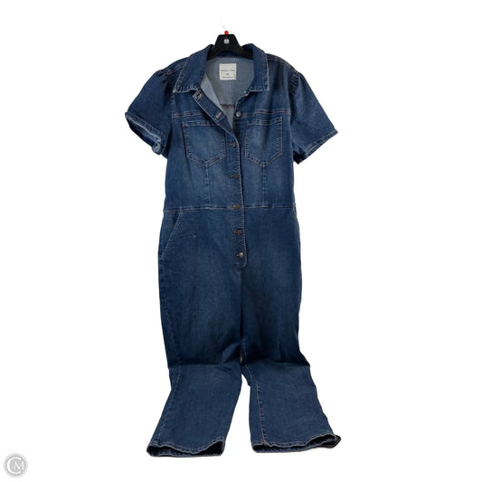 Jumpsuit By Celebrity Pink In Blue Denim, Size: Xxl
