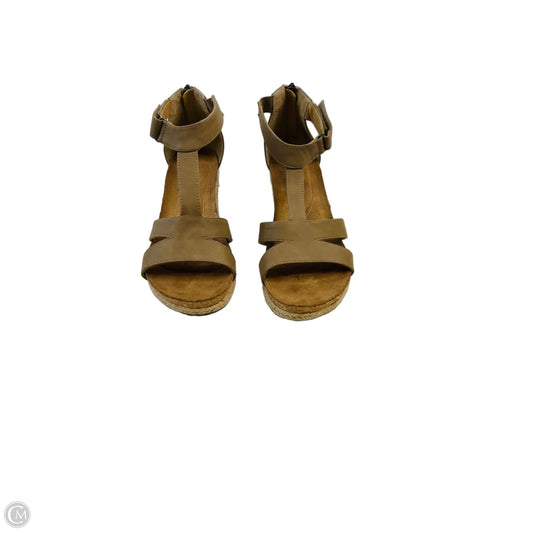 Sandals Heels Wedge By Adrienne Vittadini In Tan, Size: 8