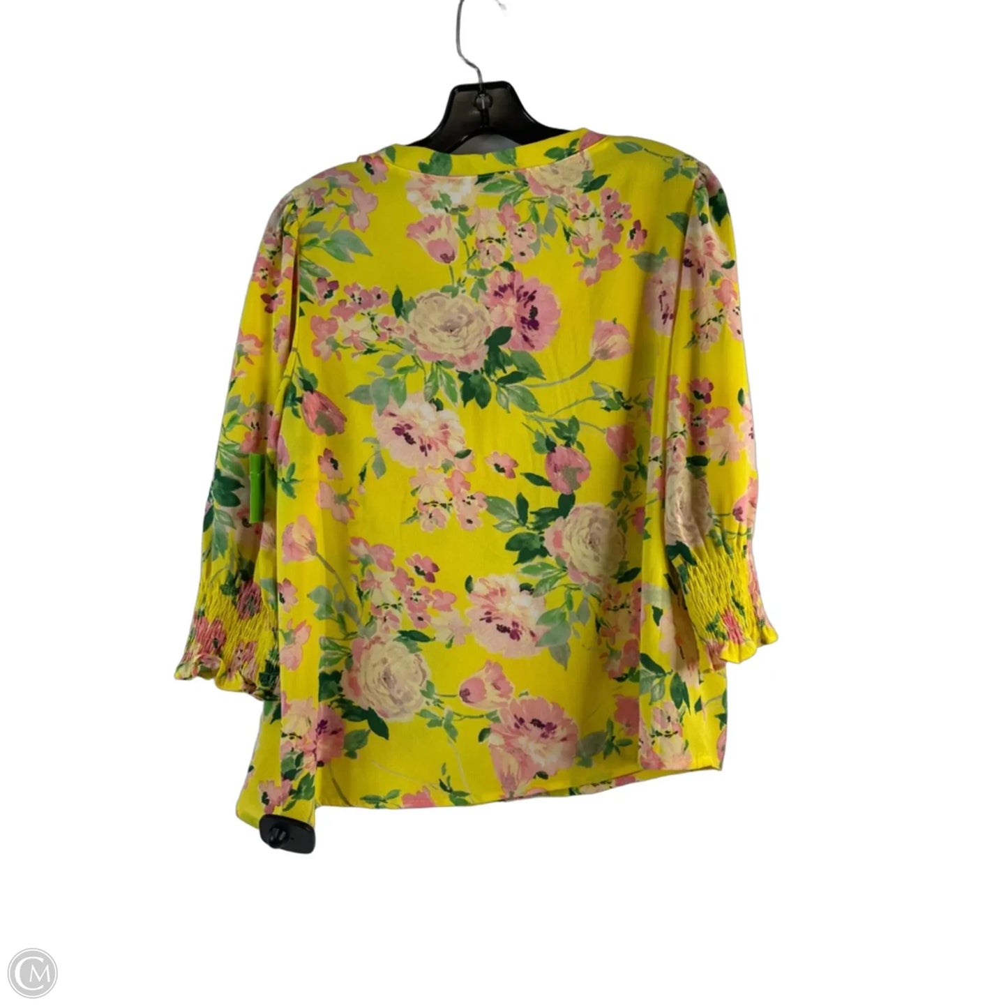 Top Long Sleeve By Counterparts In Pink & Yellow, Size: S