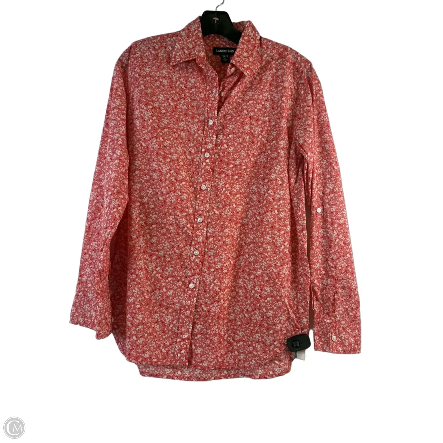 Top Long Sleeve By Lands End In Red & White, Size: Xs