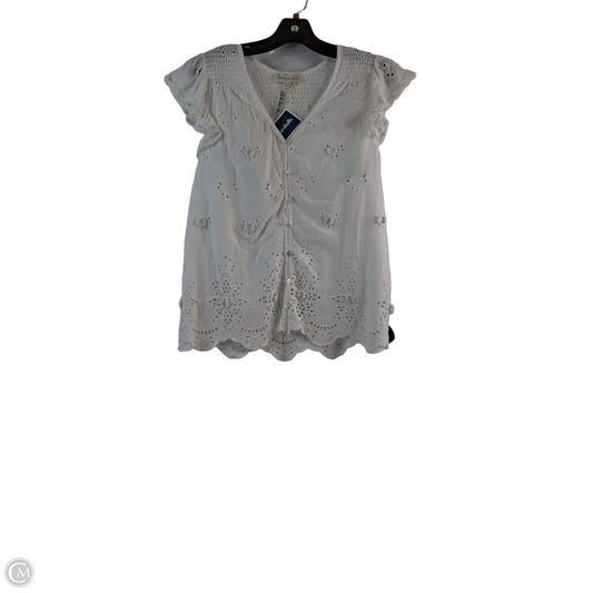 Top Short Sleeve By Clothes Mentor In White, Size: M