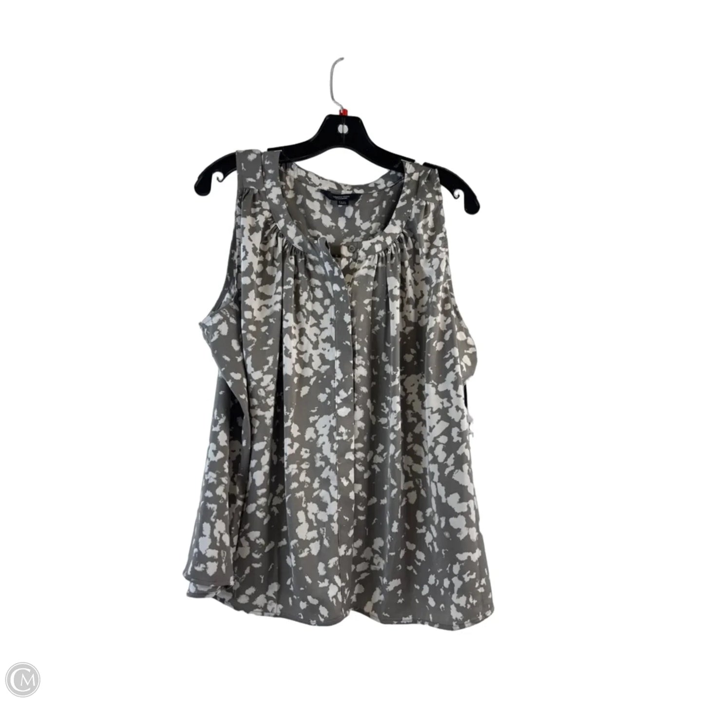 Top Sleeveless By Simply Vera In Grey & White, Size: Xxl