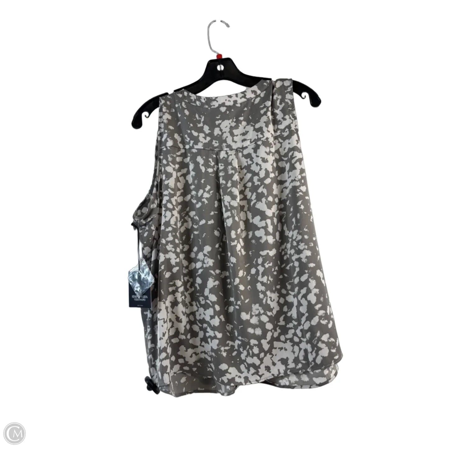 Top Sleeveless By Simply Vera In Grey & White, Size: Xxl
