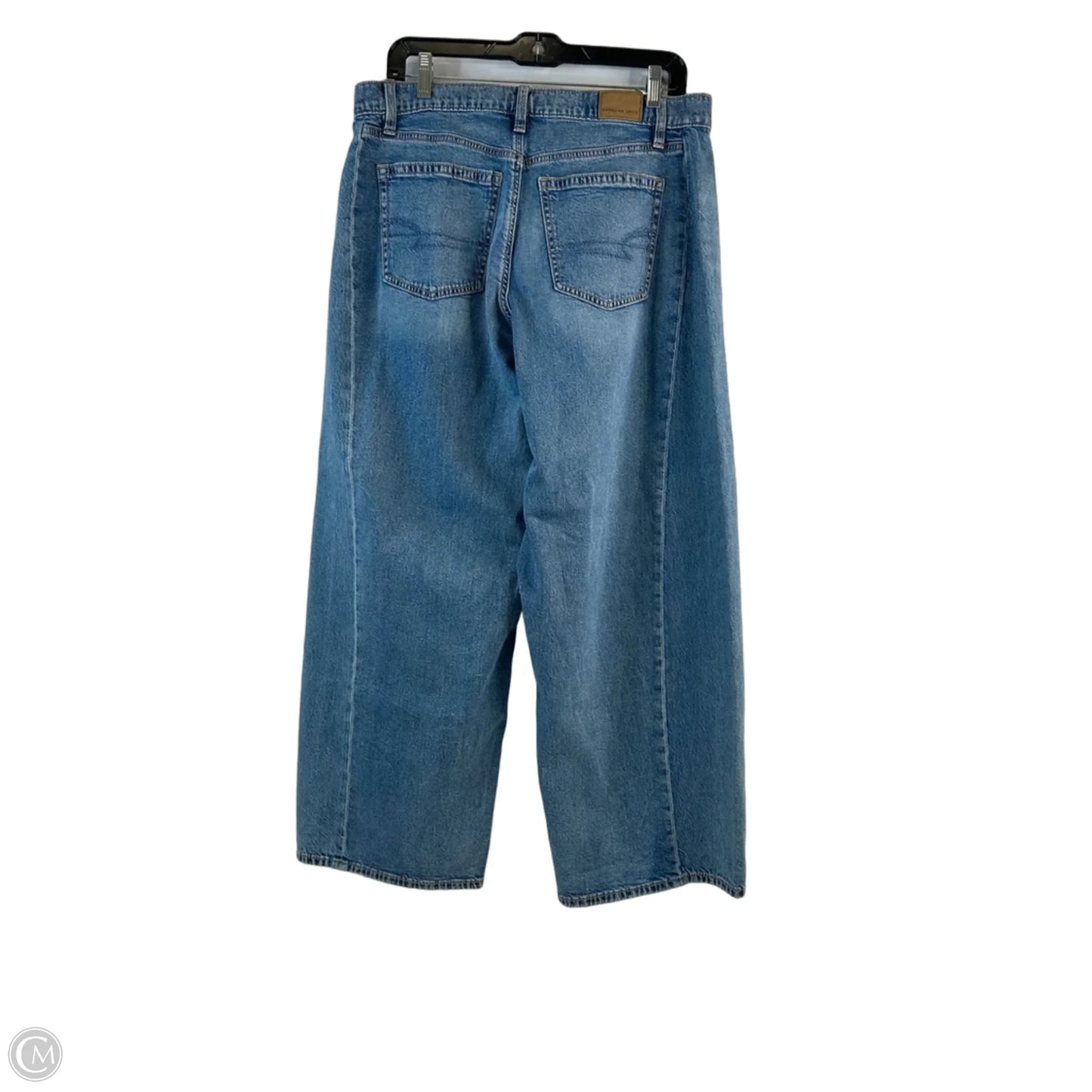 Jeans Wide Leg By American Eagle In Blue Denim, Size: 8