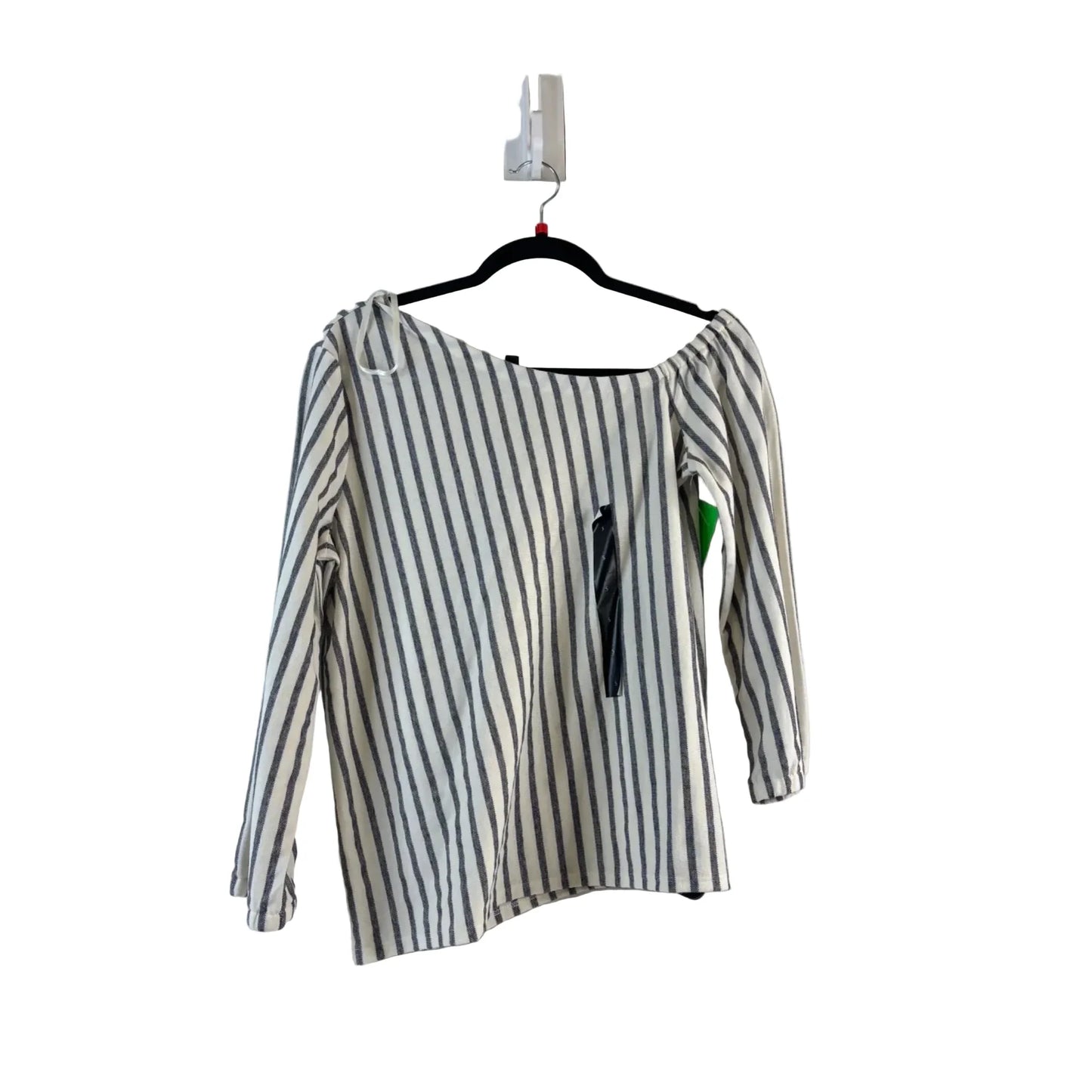 Top Short Sleeve By Banana Republic In Blue & White, Size: S