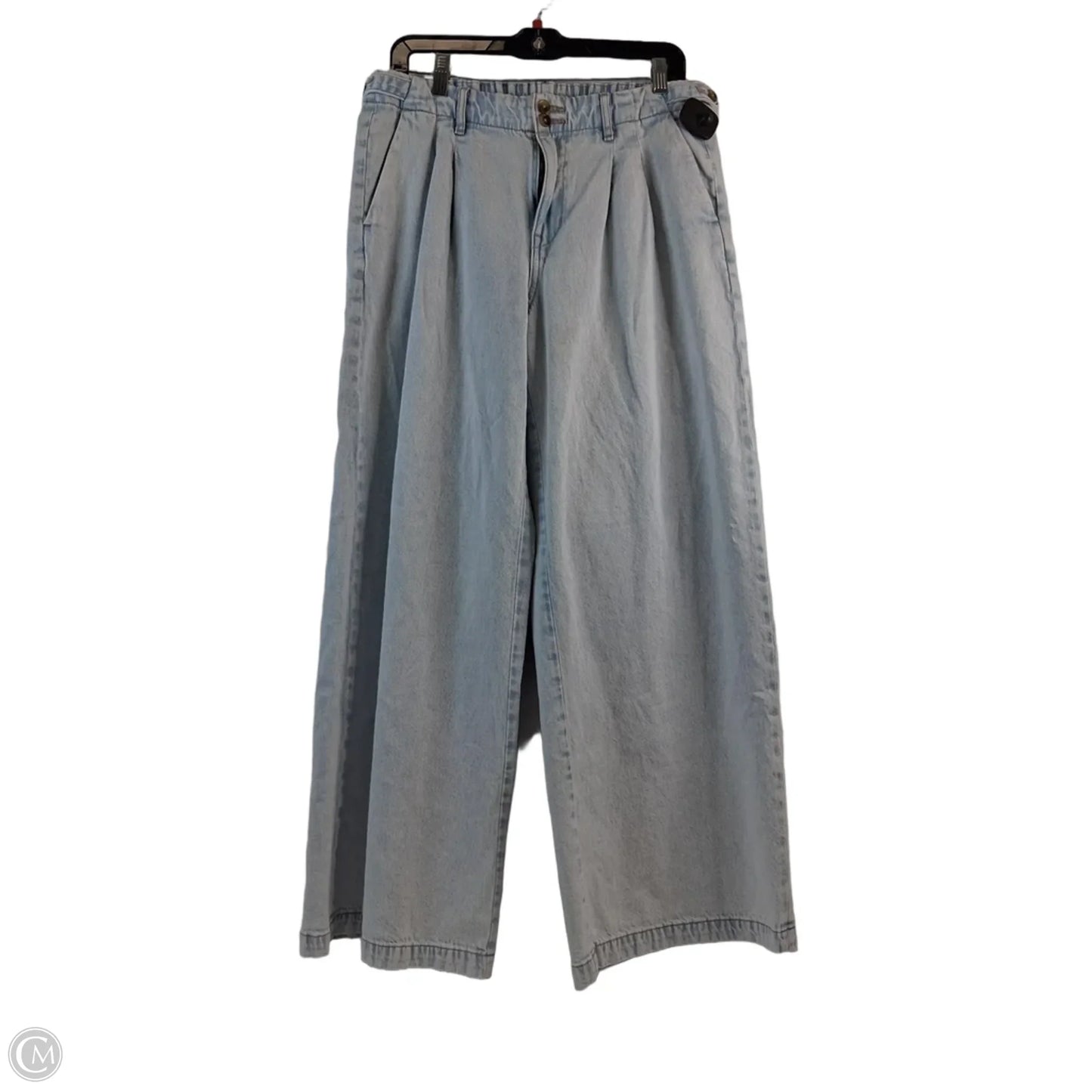 Jeans Wide Leg By American Eagle In Blue Denim, Size: 8