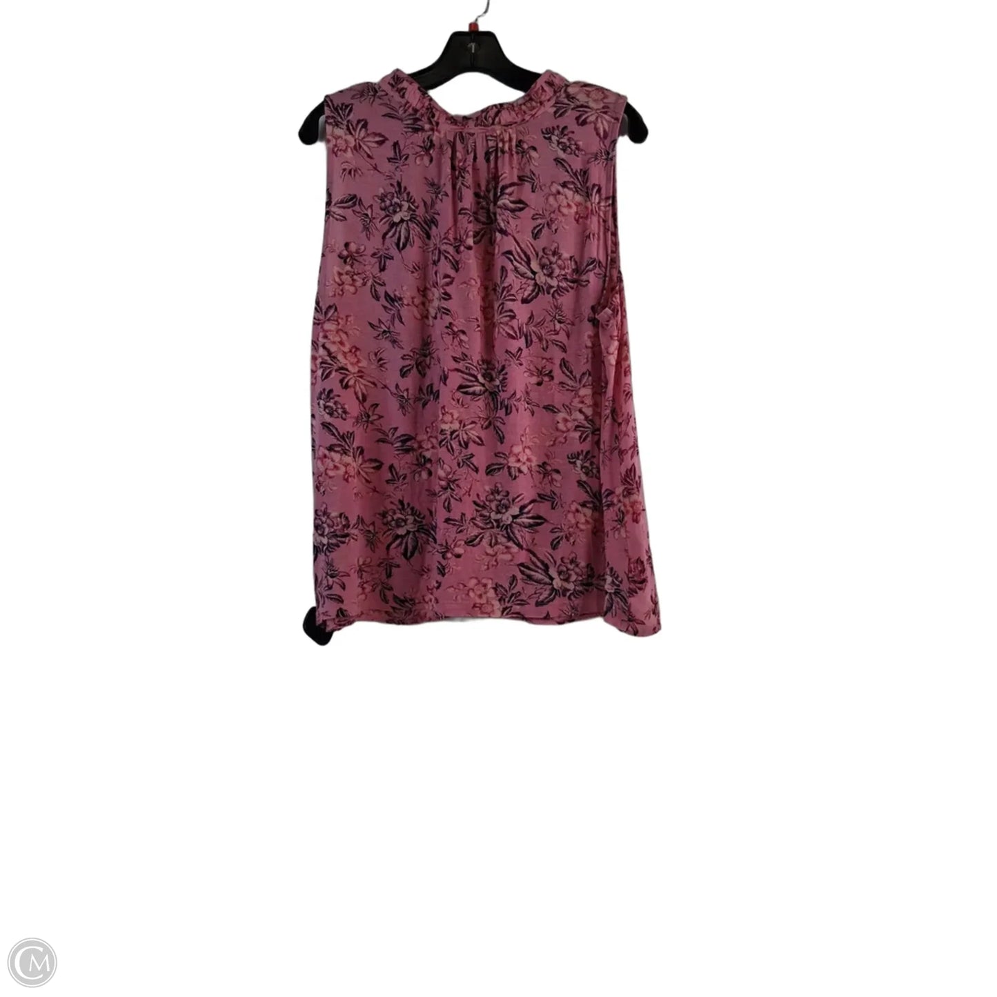 Top Sleeveless By Loft In Pink & Red, Size: Xl