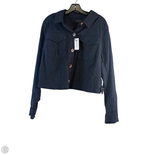 Blazer By Lane Bryant In Blue & White, Size: 1x
