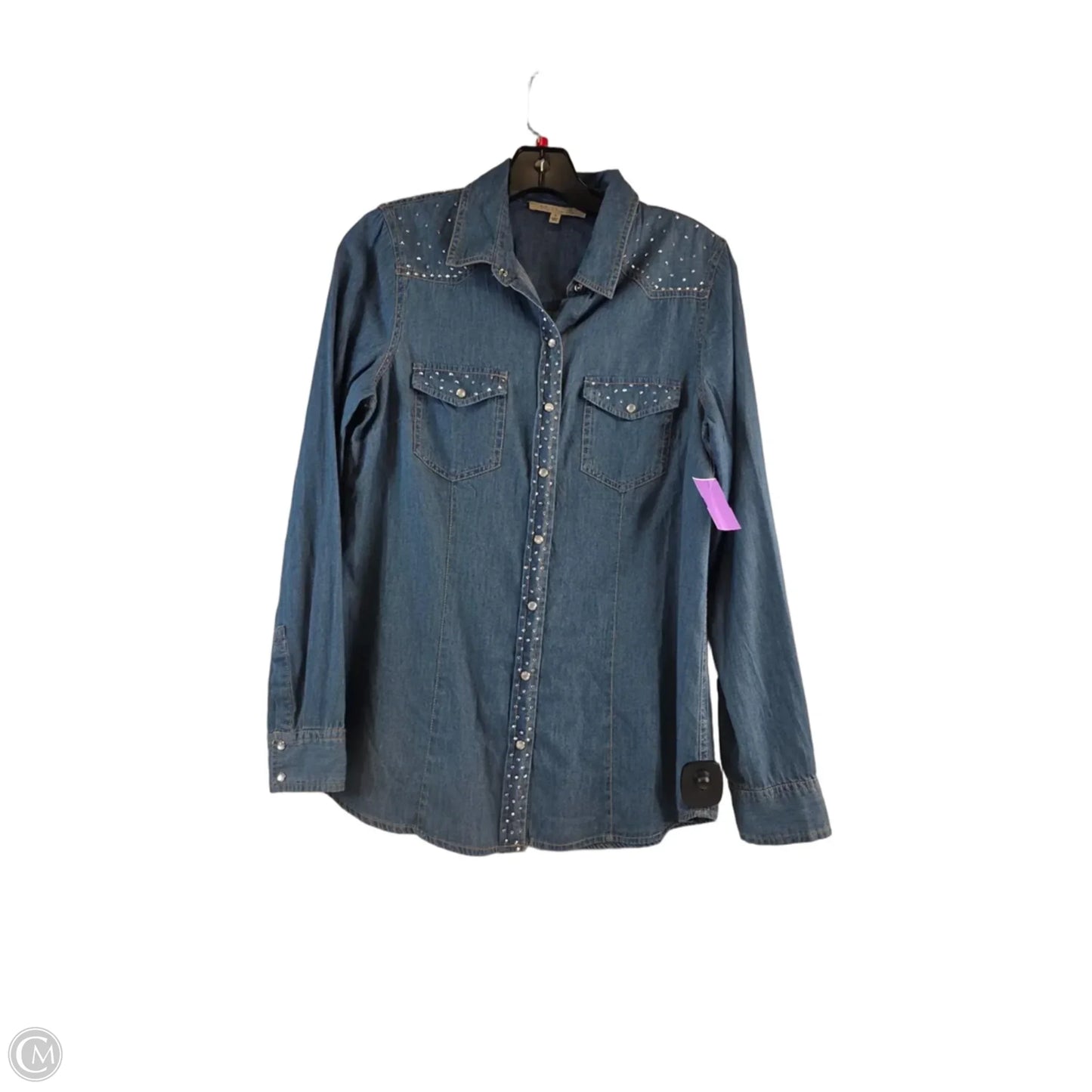Top Long Sleeve By Clothes Mentor In Blue Denim, Size: S