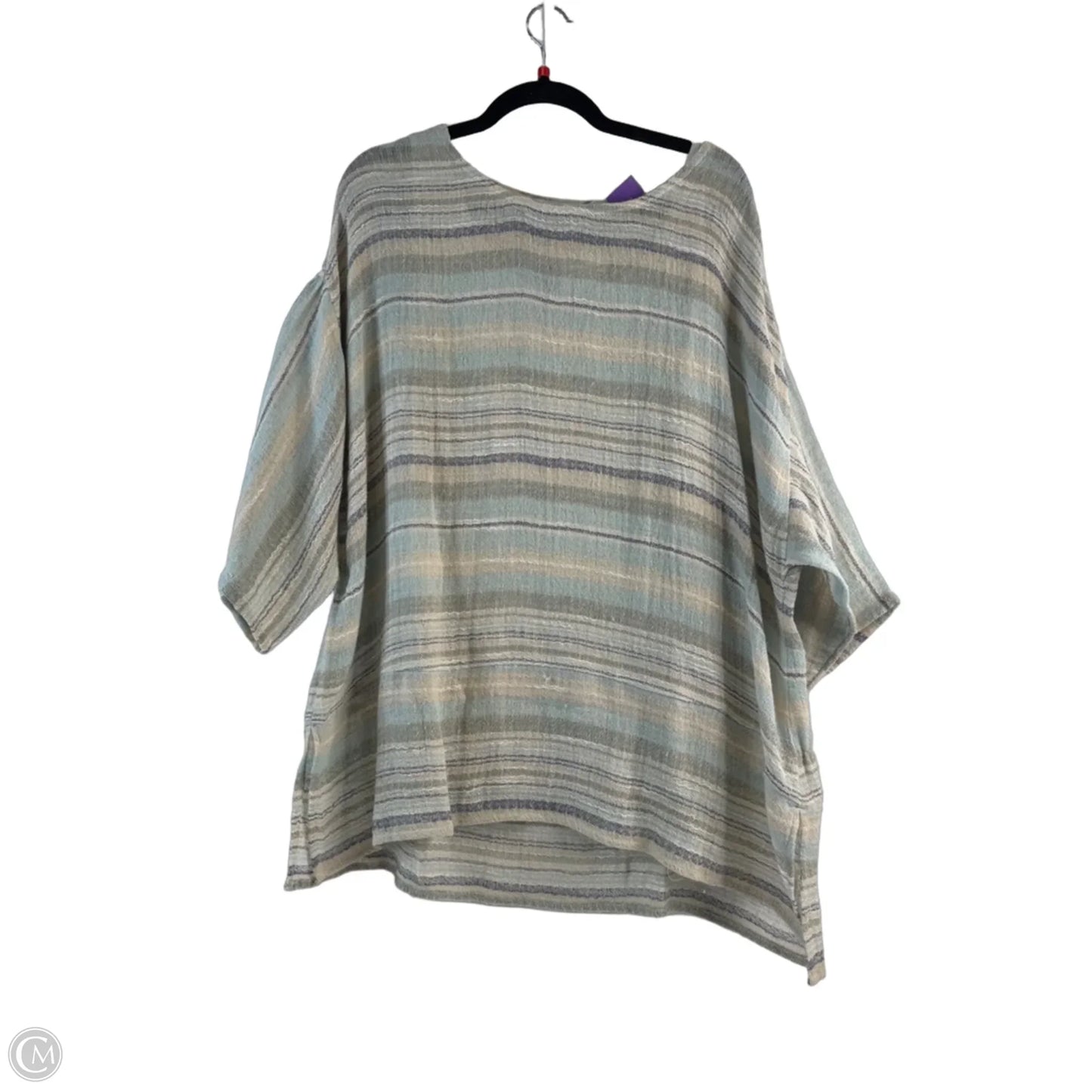 Top Short Sleeve By Soft Surroundings In Blue & Green, Size: 2x