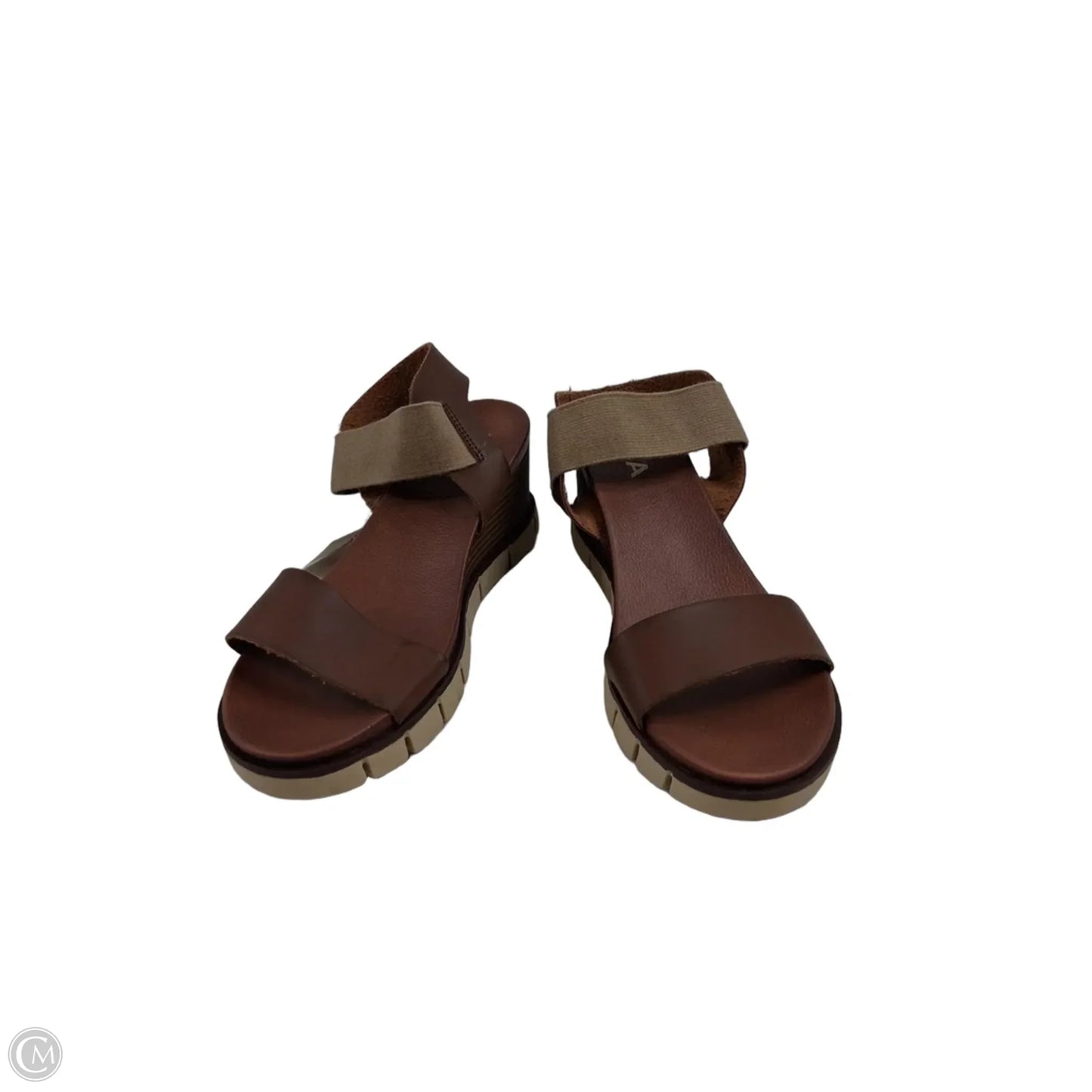 Sandals Heels Wedge By Mia In Brown, Size: 7.5