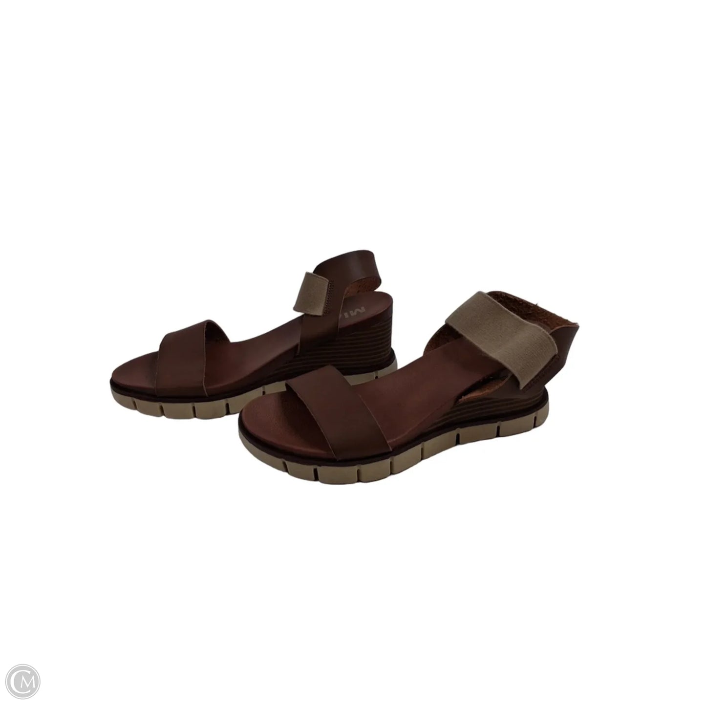 Sandals Heels Wedge By Mia In Brown, Size: 7.5