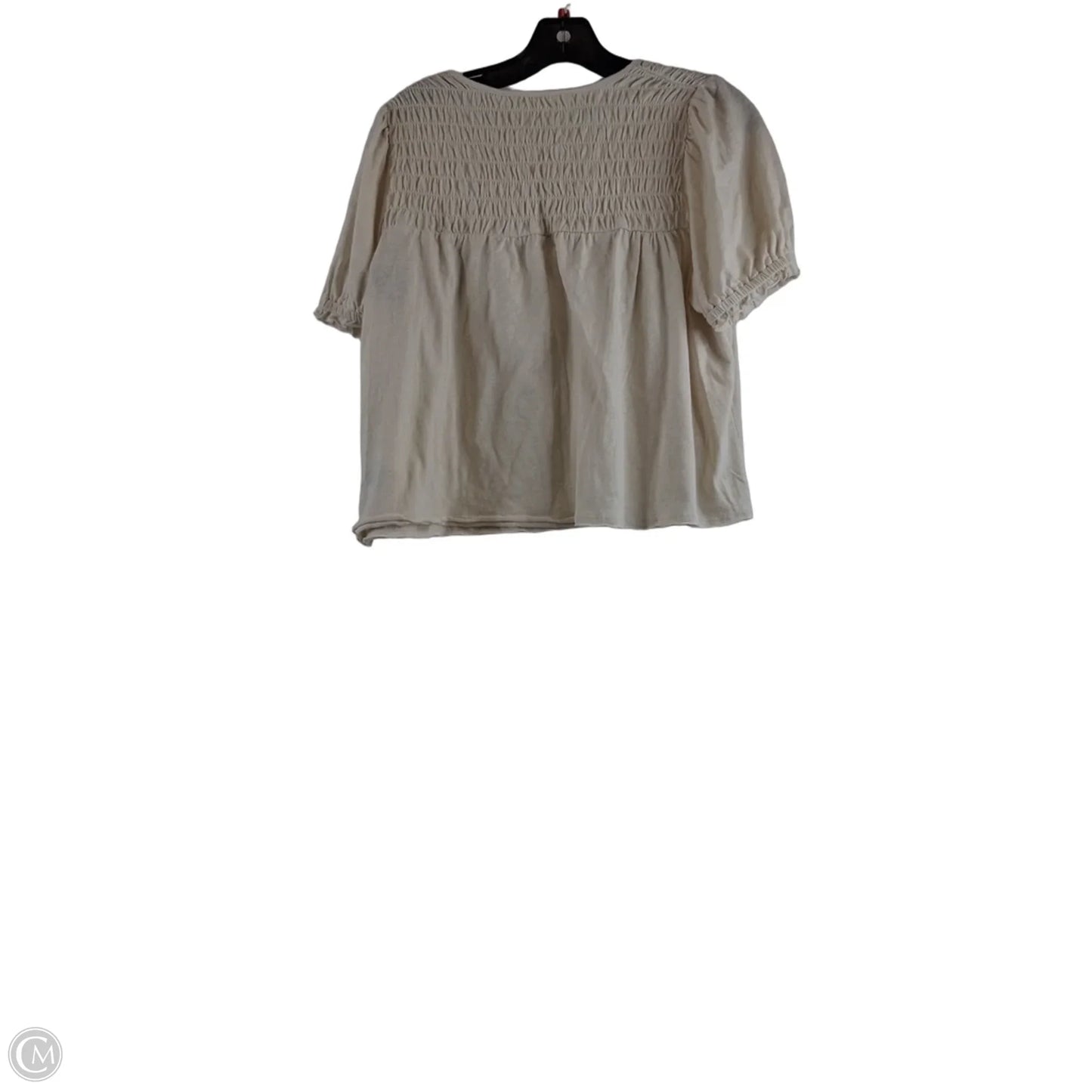 Top Short Sleeve By American Eagle In Cream, Size: S