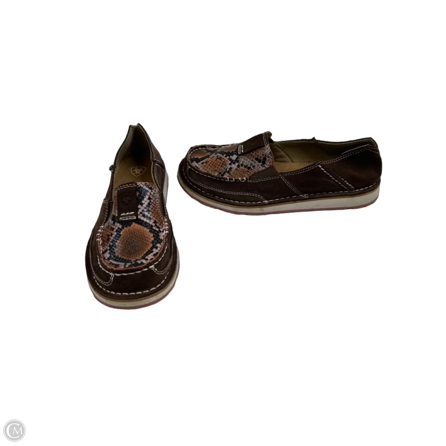 Shoes Flats By Ariat In Brown & Pink, Size: 6.5