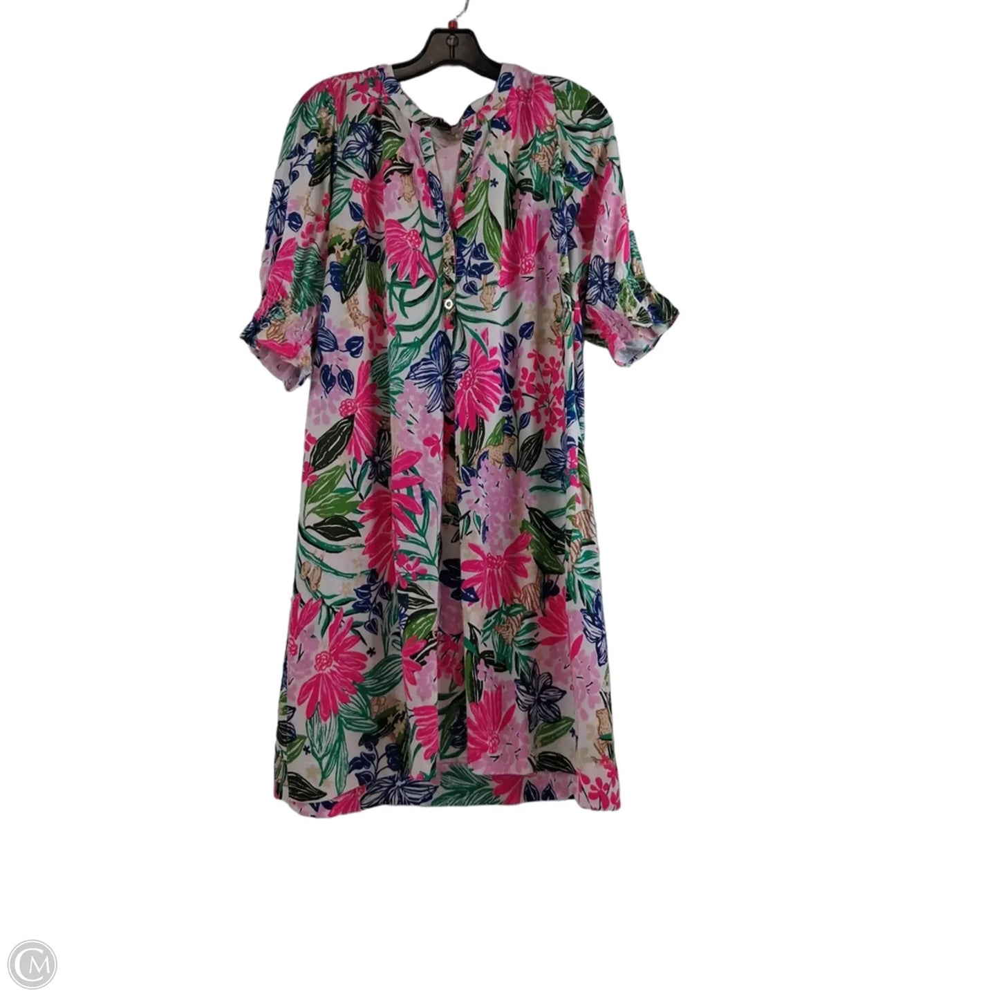 Dress Designer By Lilly Pulitzer In Pink & White, Size: L