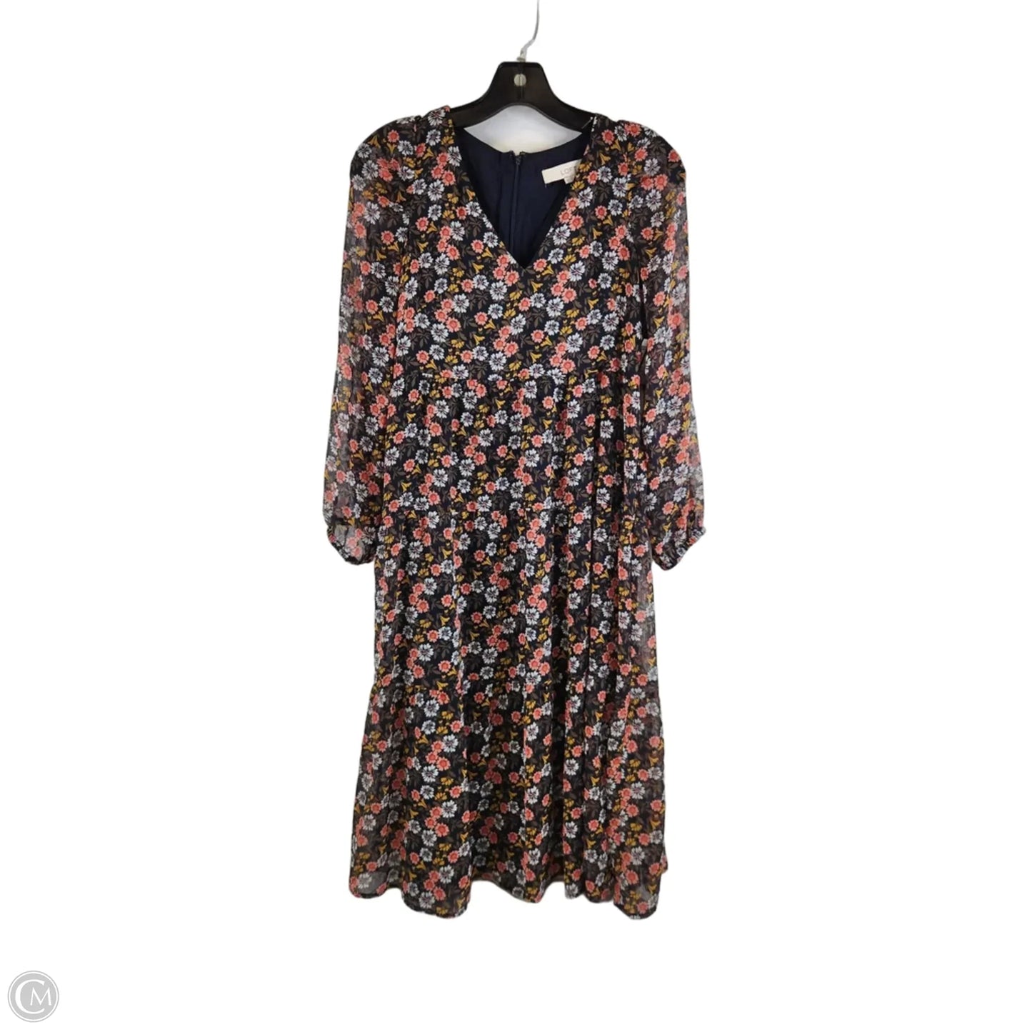 Dress Casual Midi By Loft In Floral Print, Size: Xsp