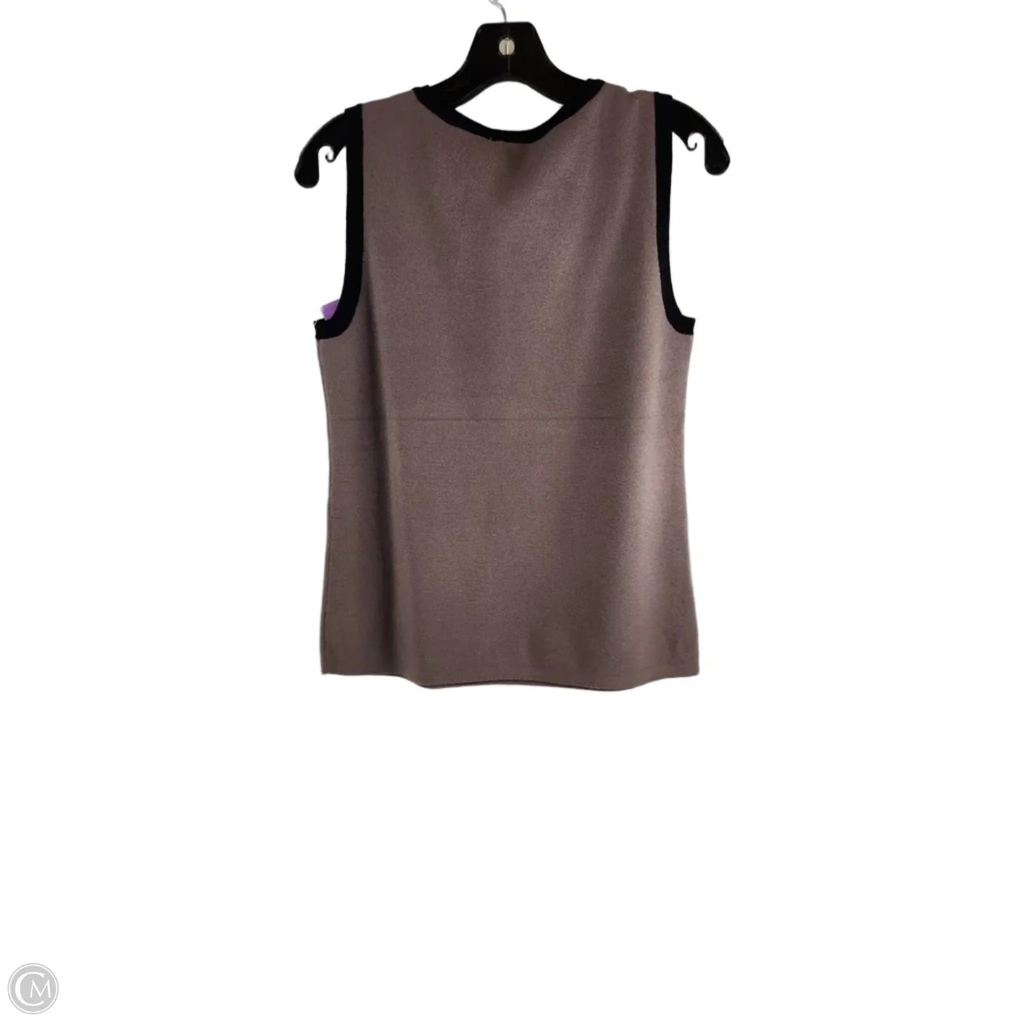 Top Sleeveless By Chicos In Black & Grey, Size: S
