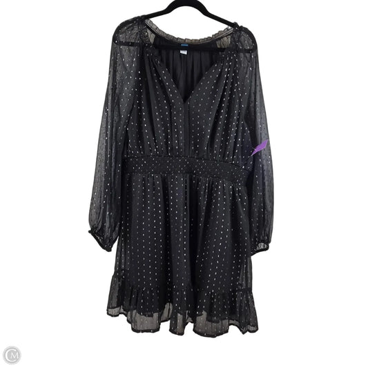 Dress Casual Midi By Old Navy In Black & Silver, Size: L