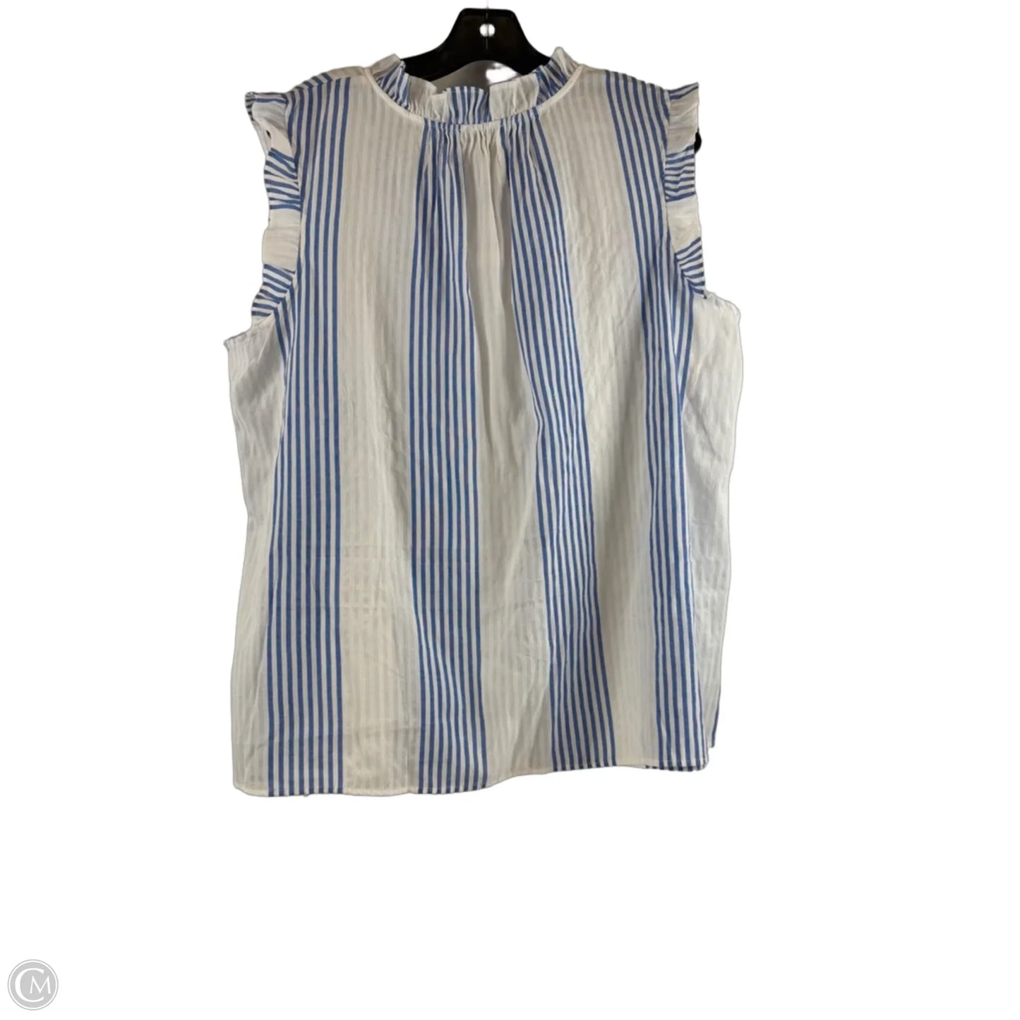 Top Sleeveless By Talbots In Blue & White, Size: 2x