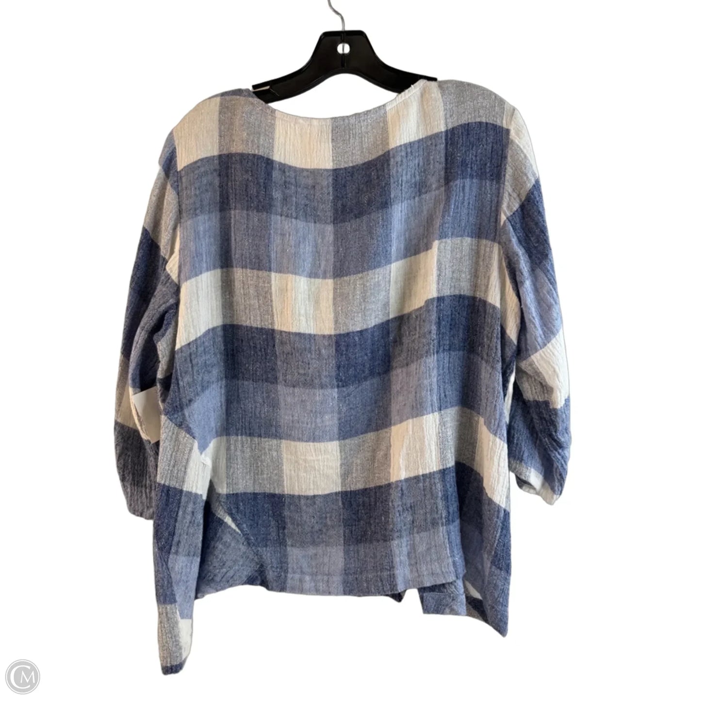 Top Long Sleeve By Habitat In Blue & White, Size: S