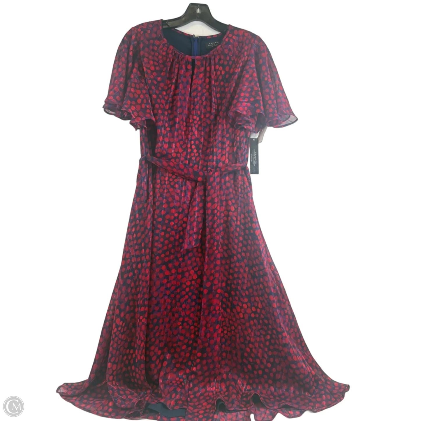 Dress Casual Midi By Tahari In Blue & Red, Size: Mp