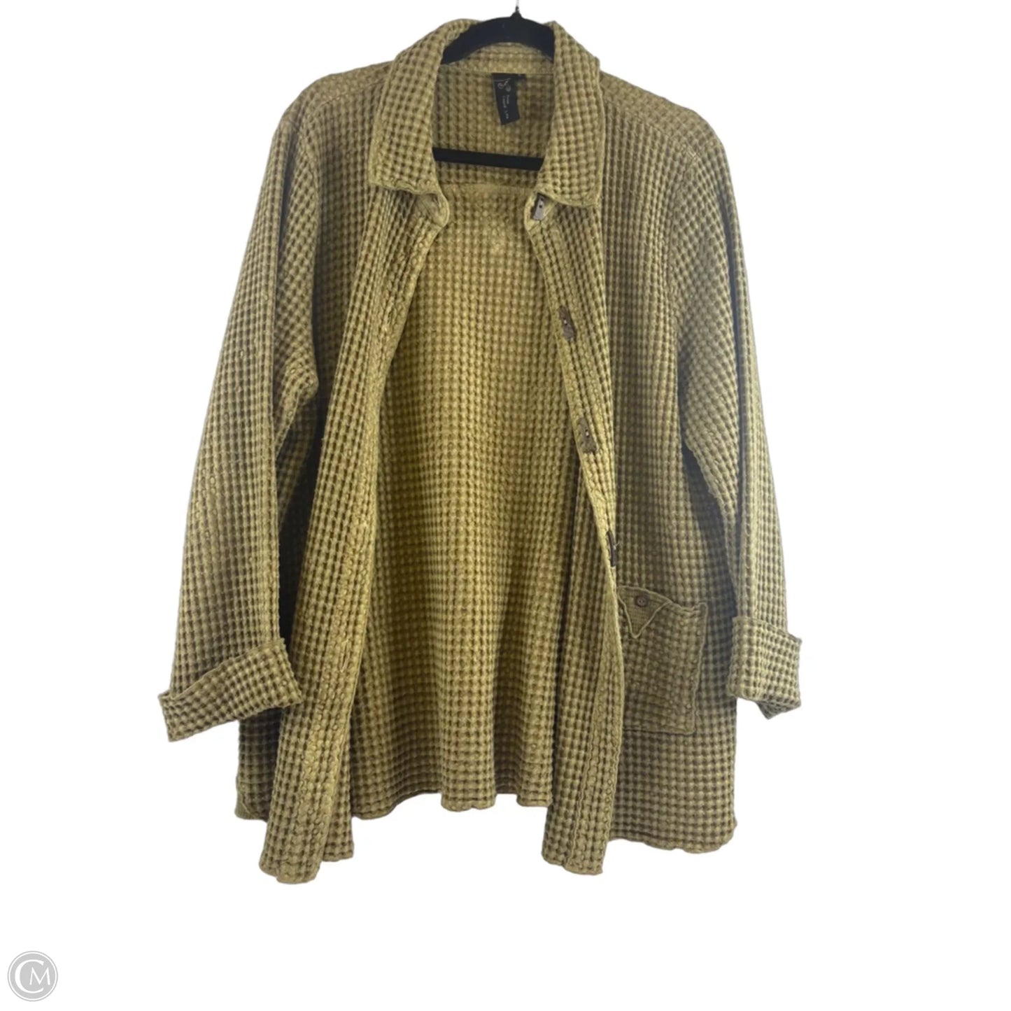 Jacket Shirt By Focus In Green, Size: M