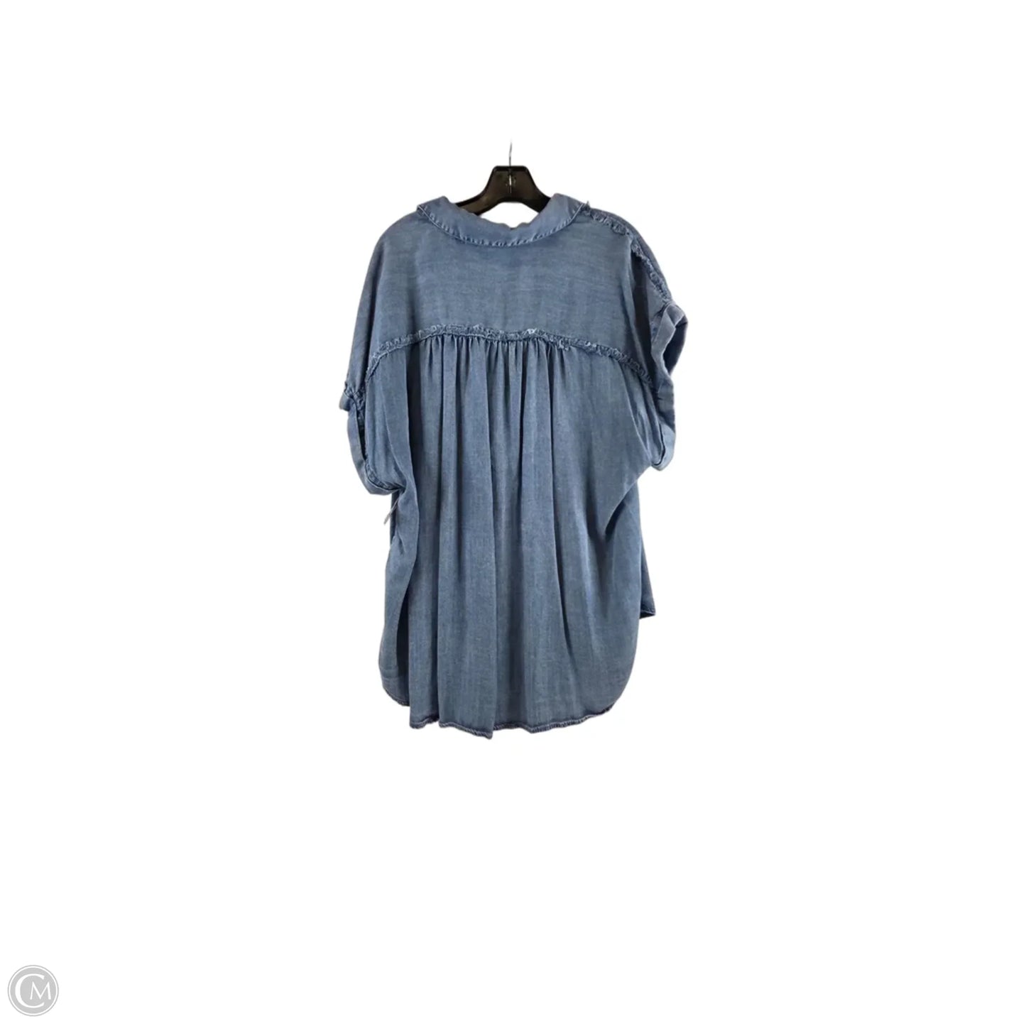 Top Short Sleeve By Clothes Mentor In Blue Denim, Size: 2x