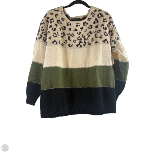 Sweater By Bloomchic In Green & Tan, Size: 1x