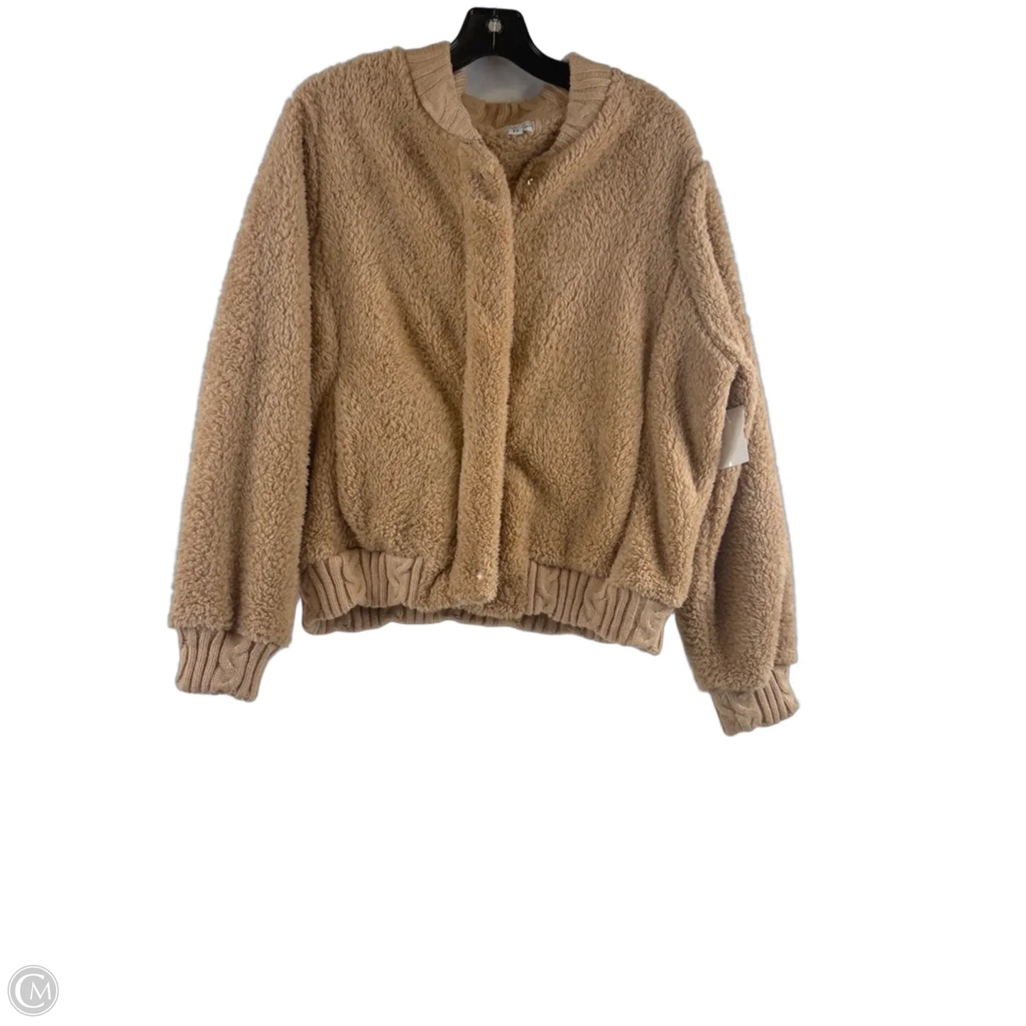 Jacket Faux Fur & Sherpa By Olivia Sky In Brown, Size: L