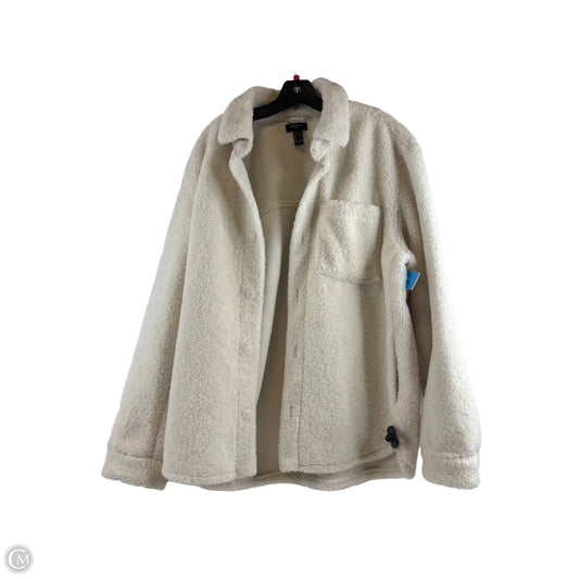 Jacket Faux Fur & Sherpa By Forever 21 In Cream, Size: L