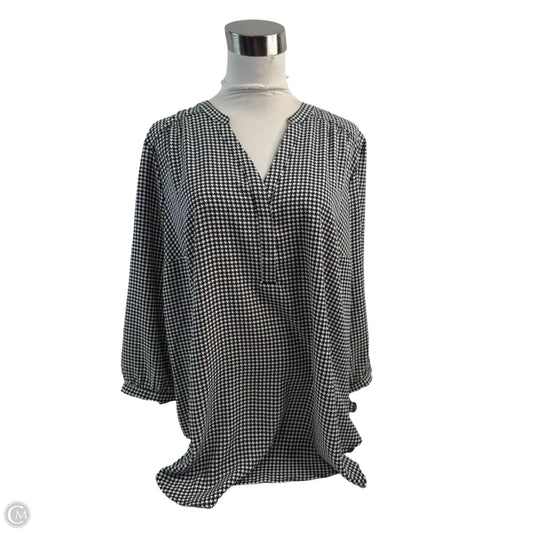 Top 3/4 Sleeve By Torrid In Black & White, Size: Xl