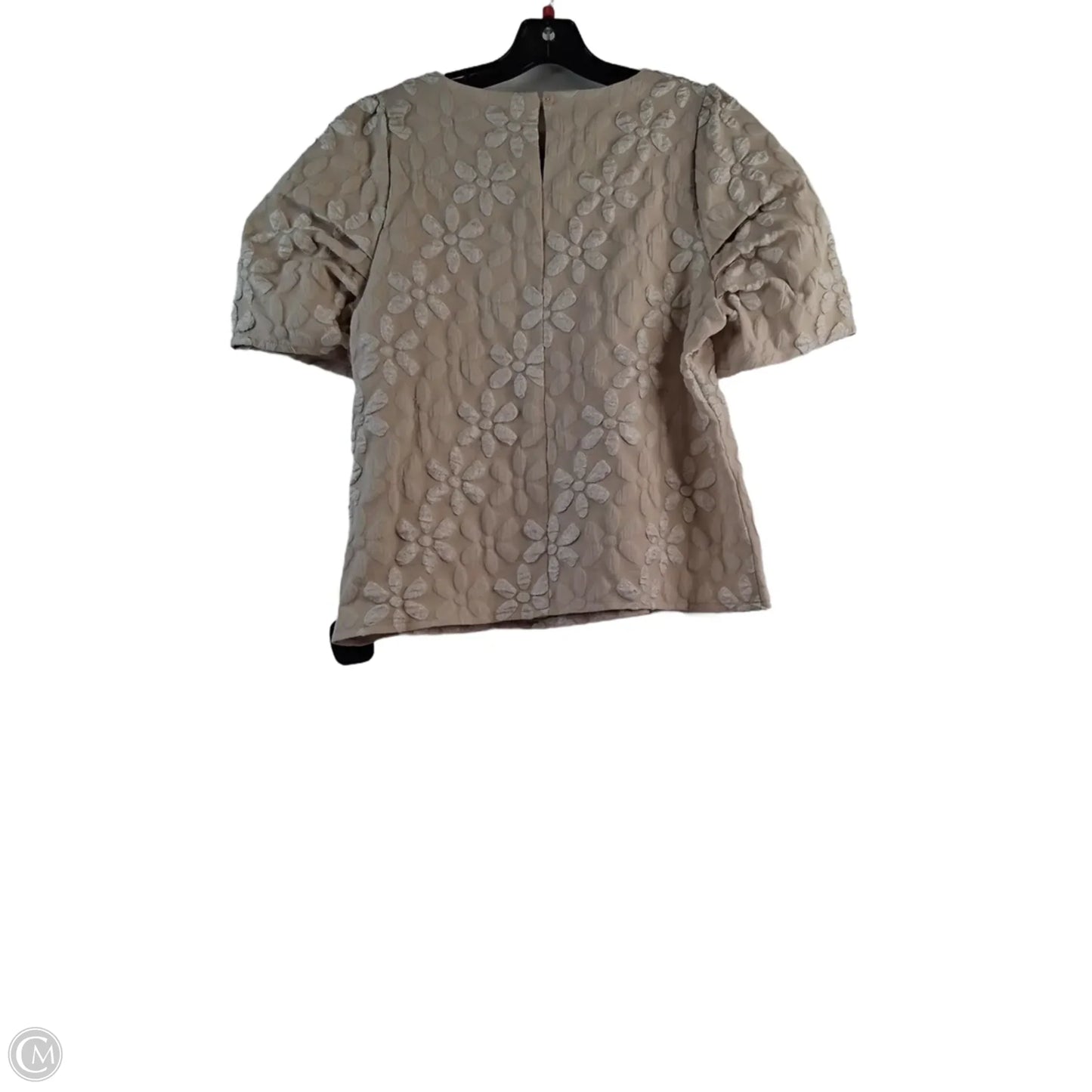 Top Short Sleeve By Hazel In Beige, Size: M