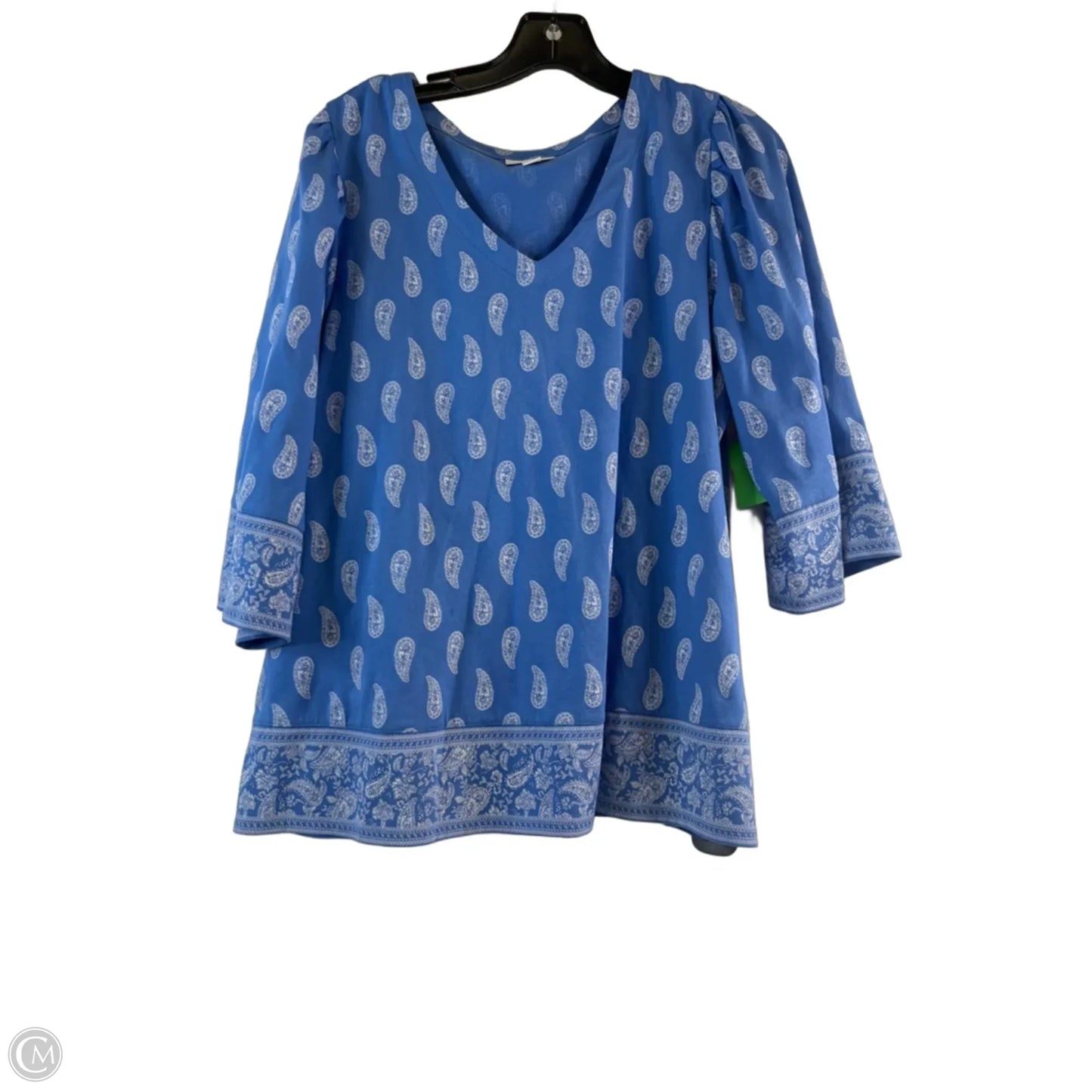 Top 3/4 Sleeve By J. Jill In Blue & White, Size: M
