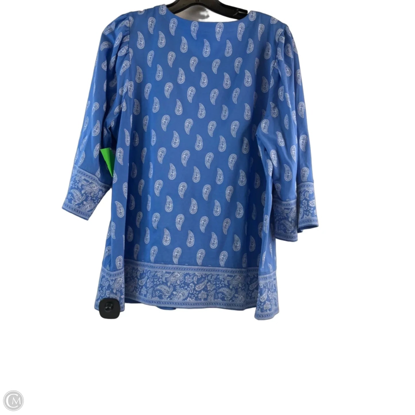 Top 3/4 Sleeve By J. Jill In Blue & White, Size: M