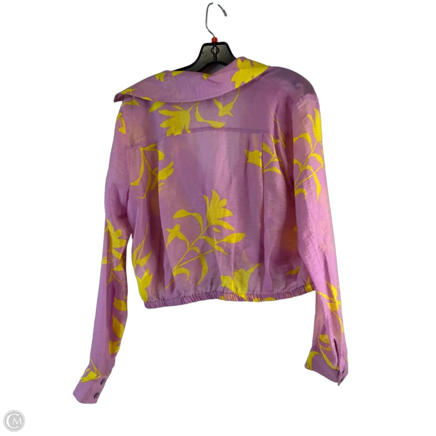 Top Long Sleeve By Cabi In Pink & Yellow, Size: S