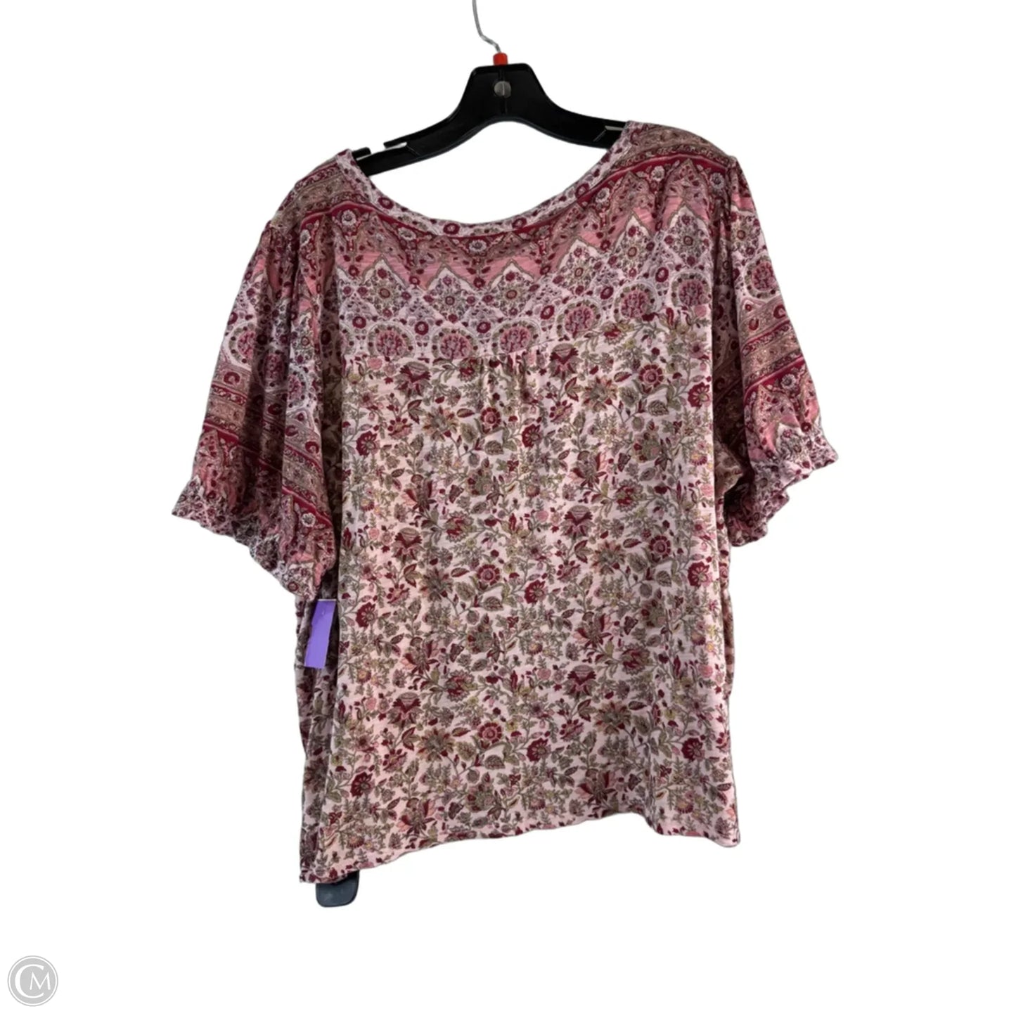Top Short Sleeve By Lucky Brand In Pink, Size: Xl